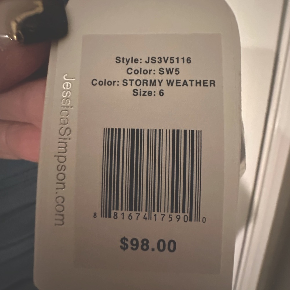 Jessica simpson, size 6 blue strapless dress long